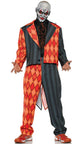 Teen Boys Orange and Black Thriller Jester Tuxedo Halloween Costume Main Image
