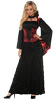 Women's Gothic Blood Mistress Vampire Halloween Fancy Dress Costume Main Image