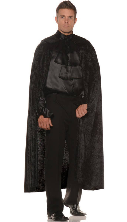 Velvet Black Adults Halloween Costume Cape with Collar - Main Image