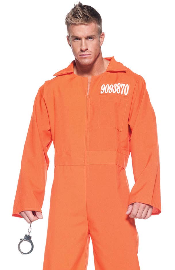 Criminal Outfit Orange Inmate Jumpsuit Costume Maxim Party