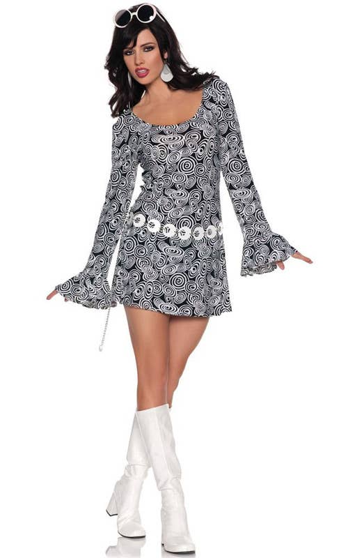 70's Women's Go Go Dancer Retro Fancy Dress Front View