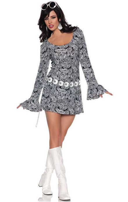 70's Women's Go Go Dancer Retro Fancy Dress Front View