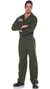 Plus Size Men's Top Gun Maverick Khaki Green Jumpsuit Fancy Dress Costume - Main Image