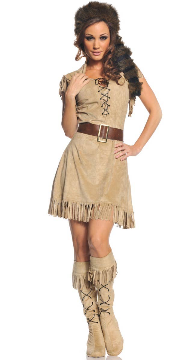 Womens Sexy Wild Frontier Native Fancy Dress Costume - Main Image