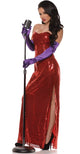 Womens Sexy Jessica Rabbit Red Fancy Dress Costume Dress - Main Image