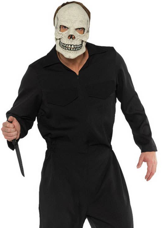 Black Boiler Suit Men's Michael Myers Style Halloween Costume Close Image
