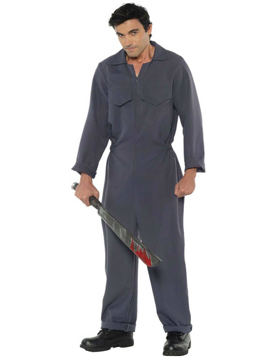 Grey Boiler Suit Plus Size Men's Michael Myers Inspired Halloween Costume