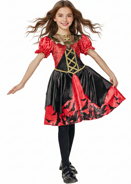 Image of Batty Vampire Girls Halloween Costume - main image