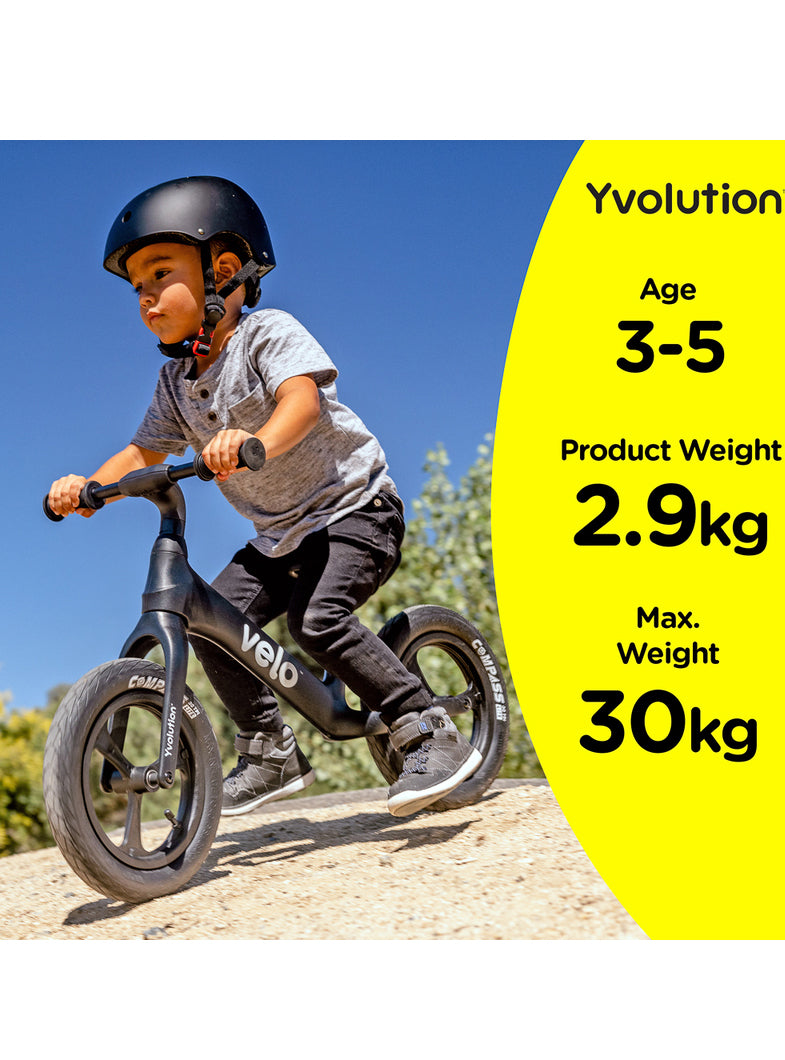 Velo Pro Lightweight Black Balance Bike For Children - Info Image 3