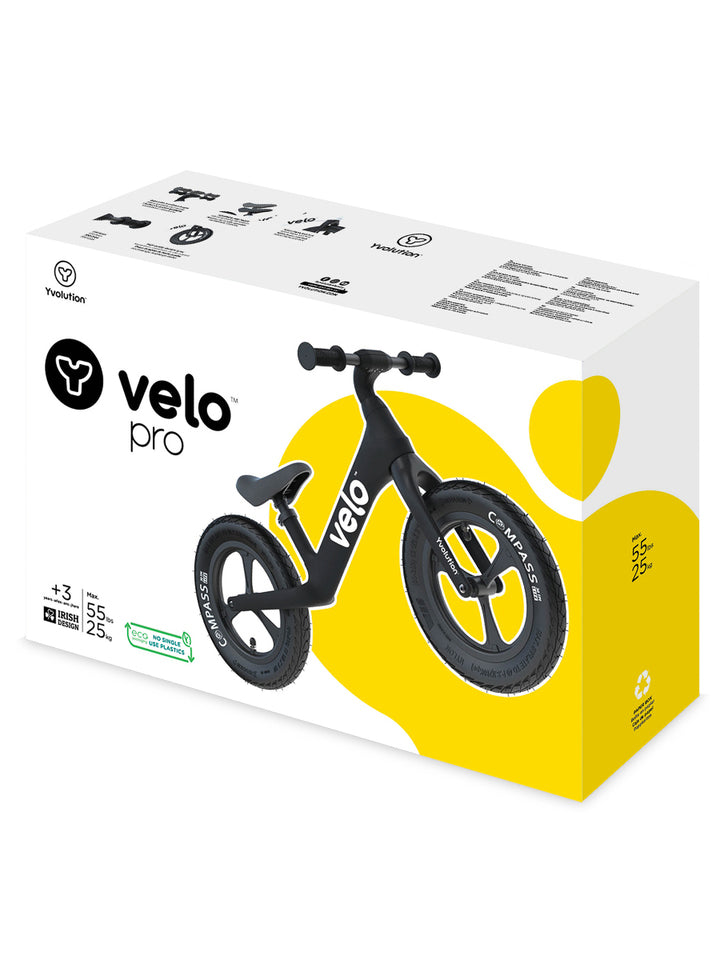 Velo Pro Lightweight Black Balance Bike For Children - Packaging Image 1