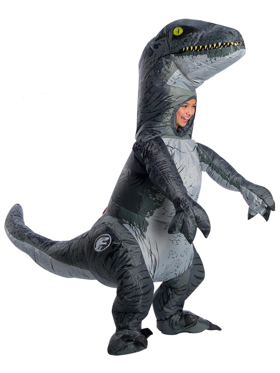 Velociraptor Kids Inflatable Dinosaur Costume with Sounds - Main Image