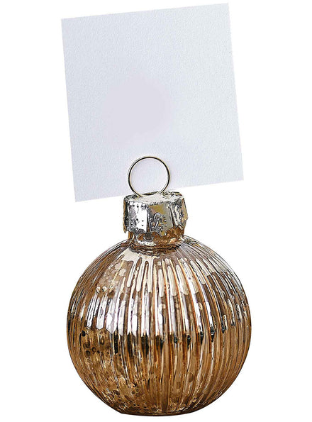 Velvet Luxe Gold Bauble Place Card Holders 4 Pack – Main Image