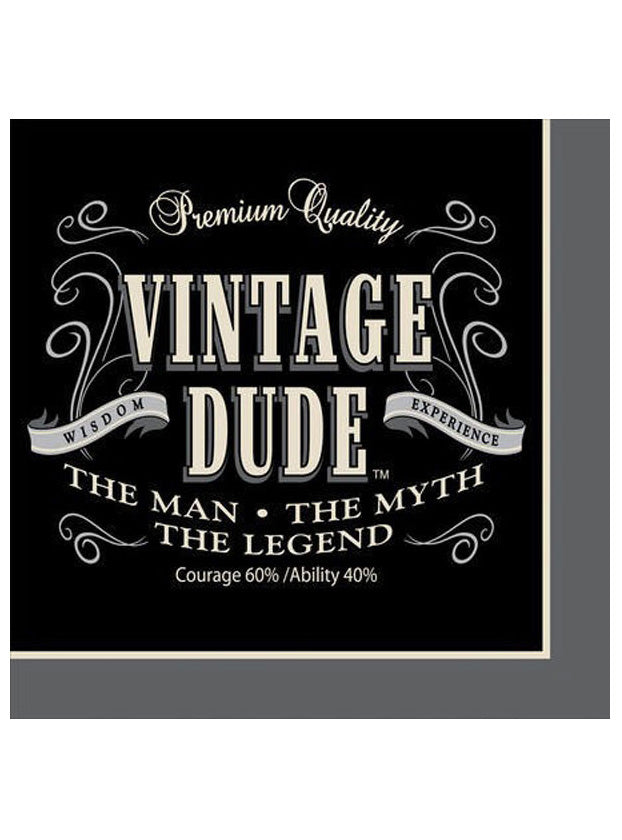Vintage Dude 16 Pack Lunch Napkins – Main Image