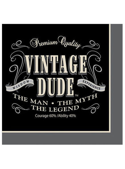 Vintage Dude 16 Pack Lunch Napkins – Main Image