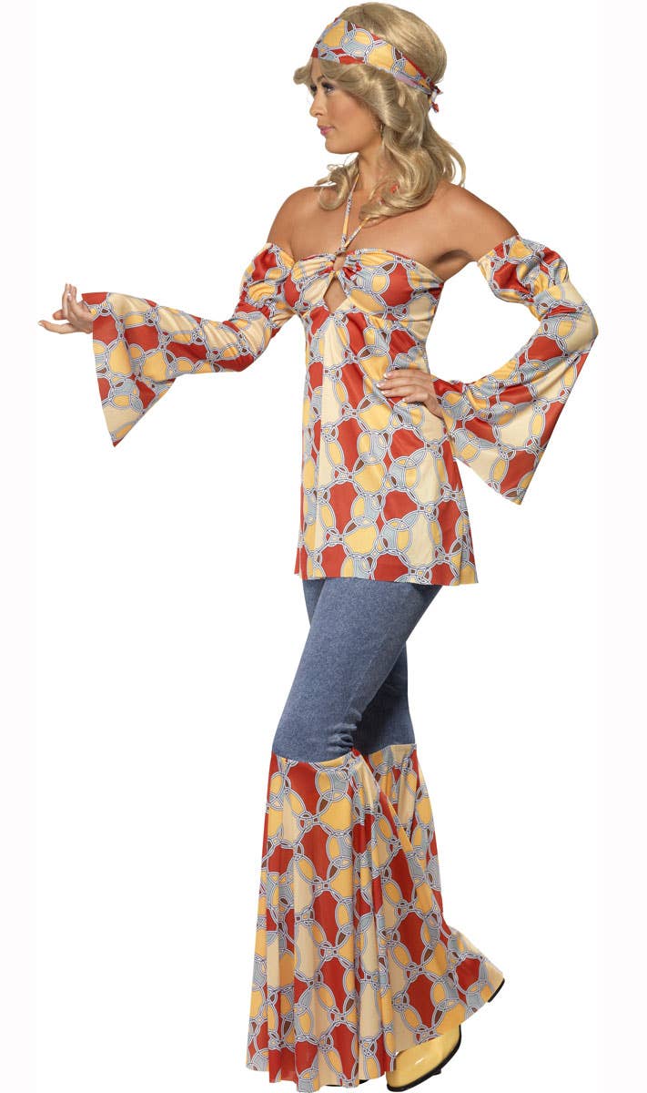 Women's 1970's Vintage Hippie Costume - Side Image