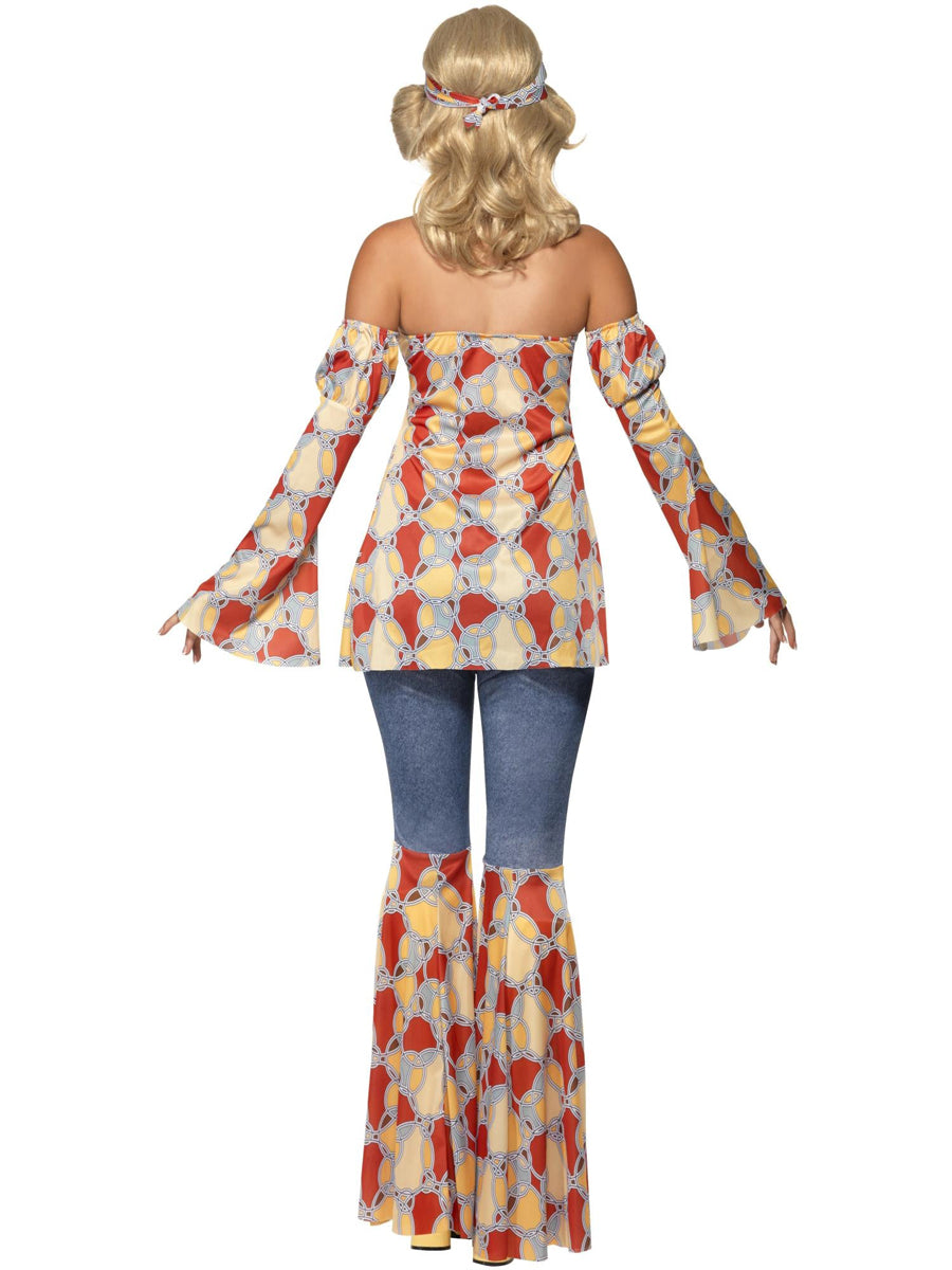 Women's Plus Size Vintage Hippie  Costume - Back View
