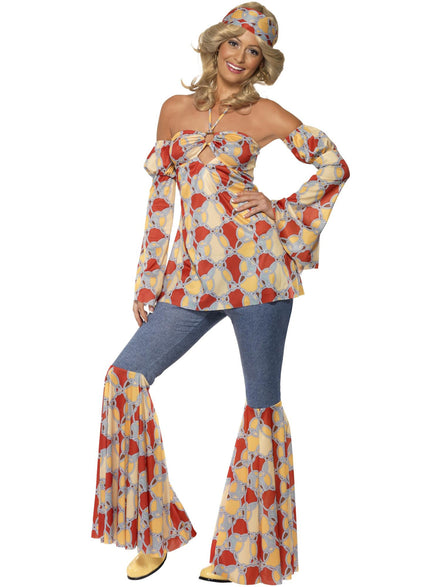 Women's Plus Size Vintage Hippie  Costume - Front View
