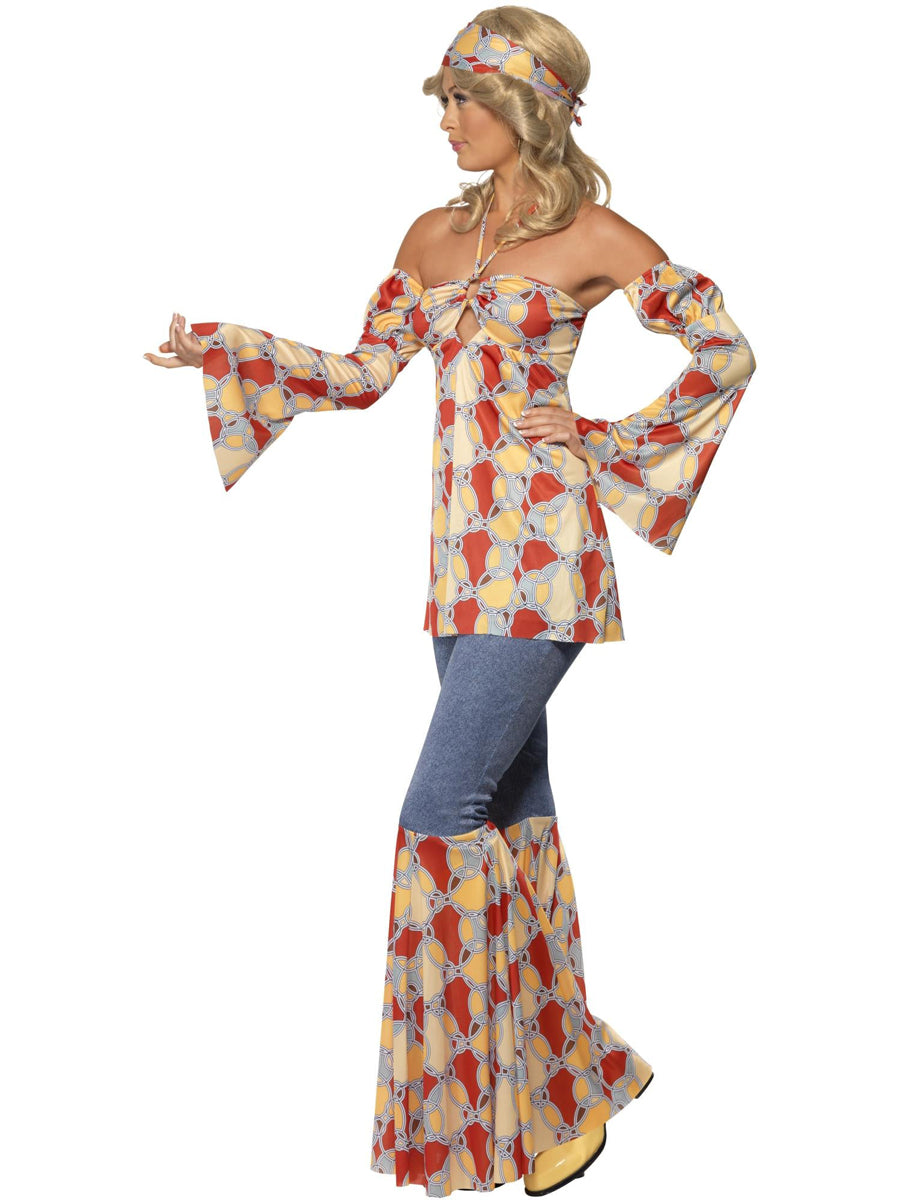 Women's Plus Size Vintage Hippie  Costume - Side View