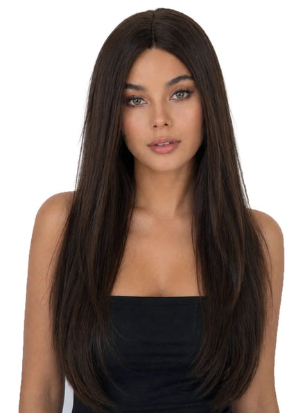 Billie Long Straight Brown Wig with Centre Part