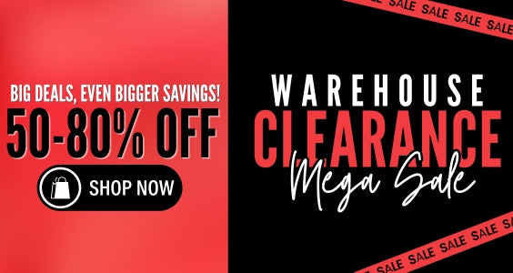 Mobile Warehouse Clearance Mega Sale Banner 50-80% Off