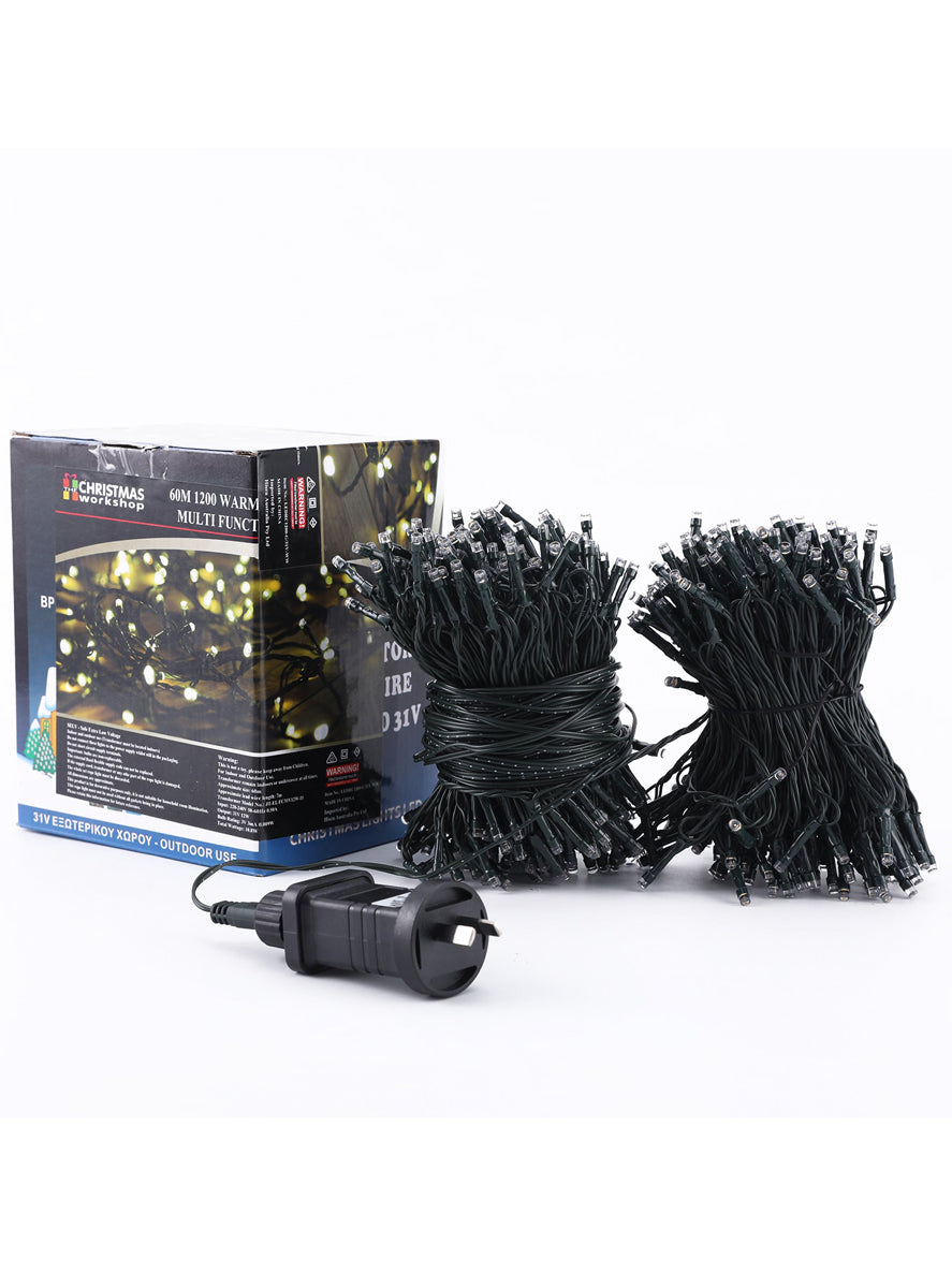 Warm White 1200 Bulb Christmas Fairy String Lights - Close Image 3