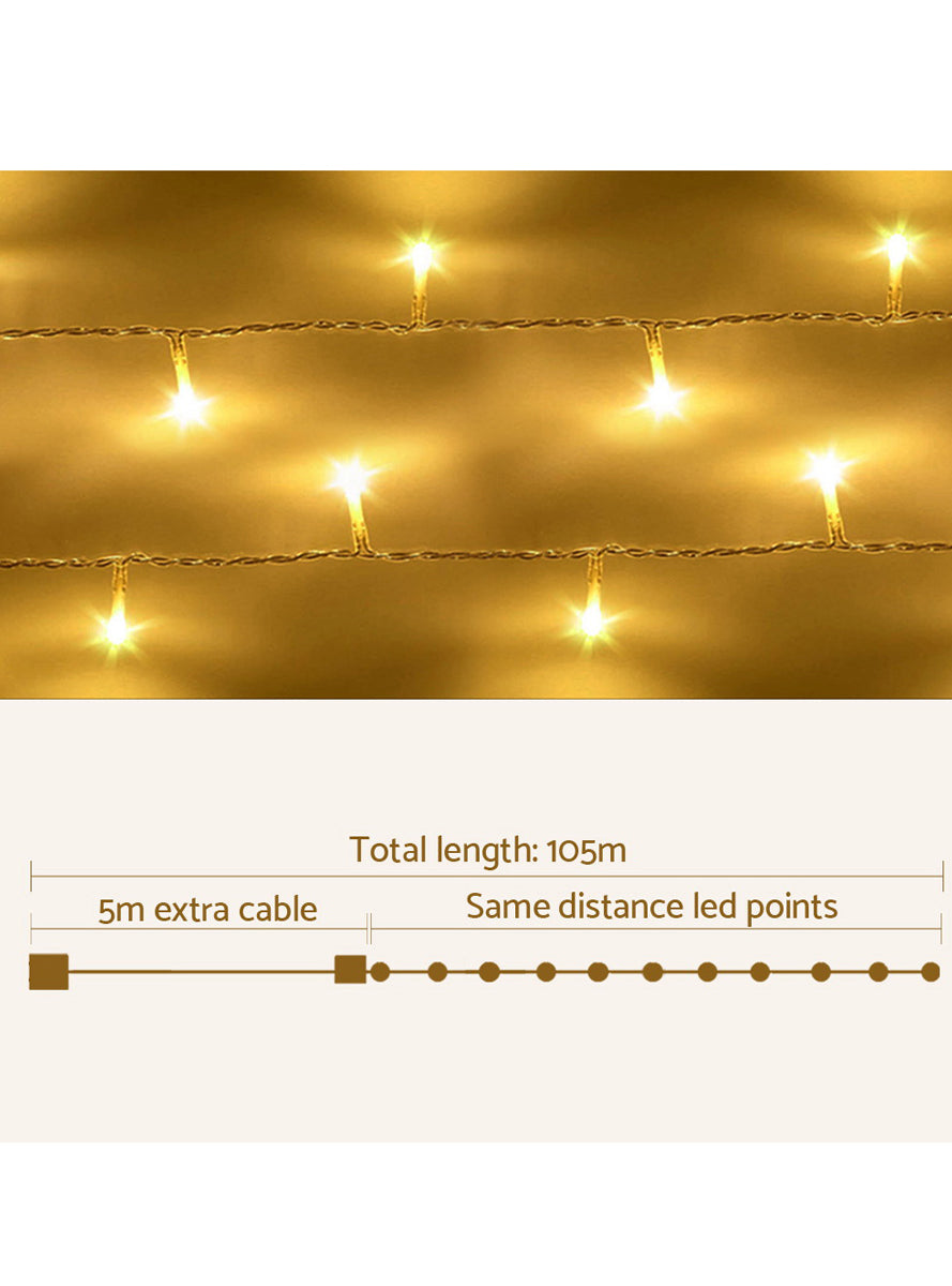Warm White 50 Metre Fairy Christmas Lights - Dimensions Image
