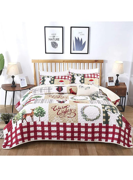 Warm Wishes Festive Queen Size Christmas Quilt Cover Set