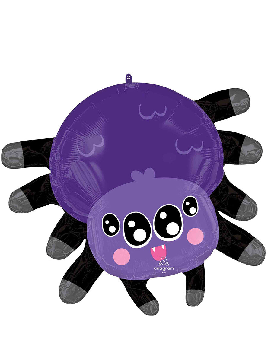 Foil Purple Spider Supershape Halloween Balloon - Main Image