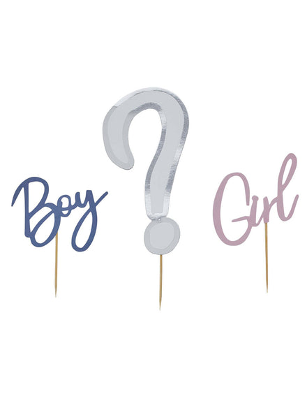 We Wonder What You Are 22cm Gender Reveal Party Cake Topper Set - Main Image