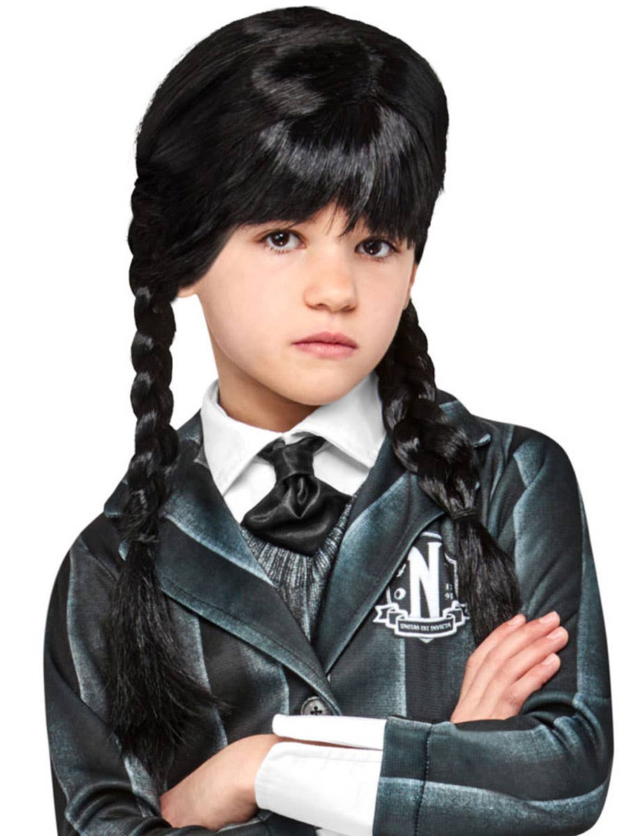 Girls Halloween Black Dress Costume Girls Wednesday Addams Black Dress Sleeveless Halloween Party Costume Wednesday Wig For Kids Girls Halloween Black Dress Costume Girls Wednesday Addams Black Dress Sleeveless Halloween Party Costume Wednesday Wig For Kids