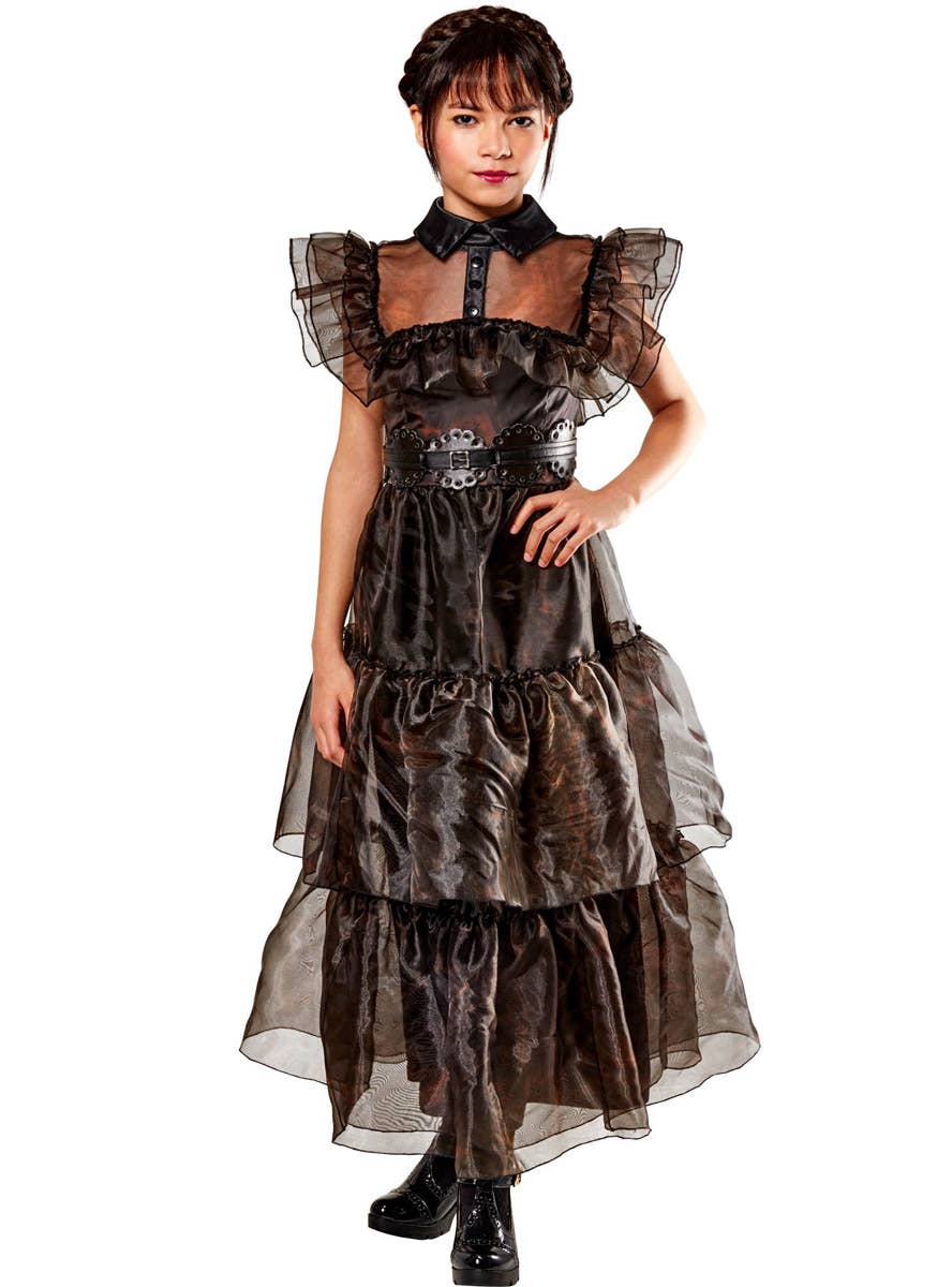 Girls Wedensday Addams Party Dress Costume Girls Wedensday Addams Party Dress Costume