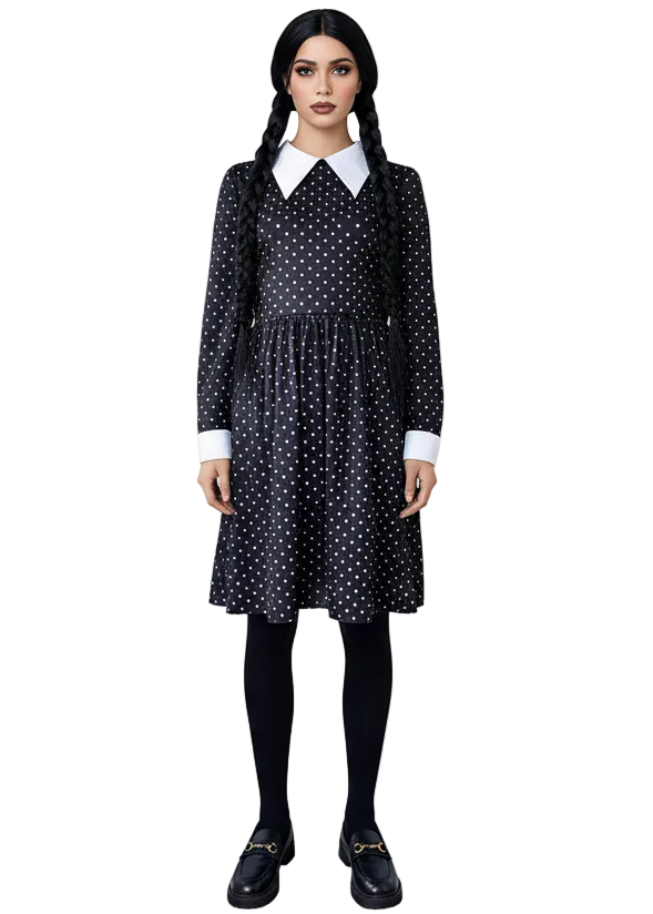 Image of Gothic Wednesday Addams Women's Costume - main image