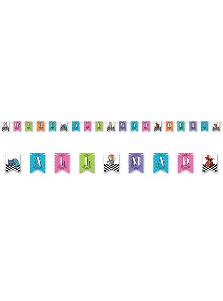 Image of Mad Hatter Were All Mad Here Party Banner - Main Image