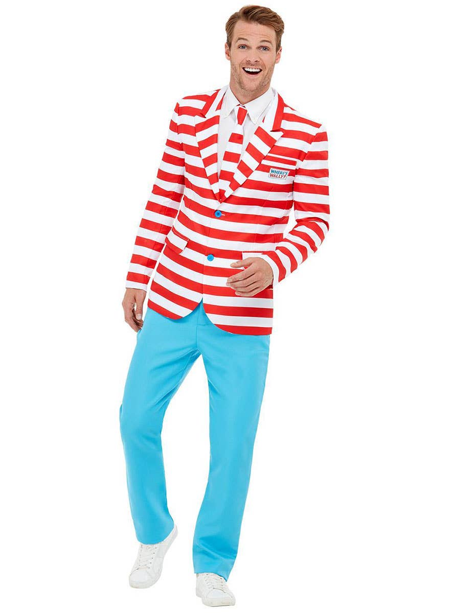 Image of Where's Wally Deluxe Suit Men's Costume - Front Image