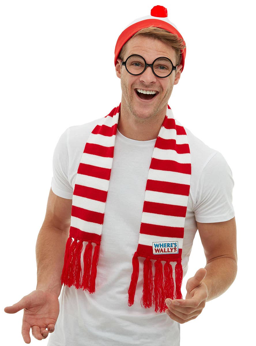 Image of Where's Wally Striped Scarf and Hat Set - Main Image