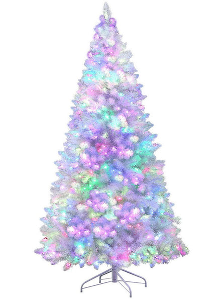 White Christmas Tree With RGB Lights And Remote 210cm Main Image