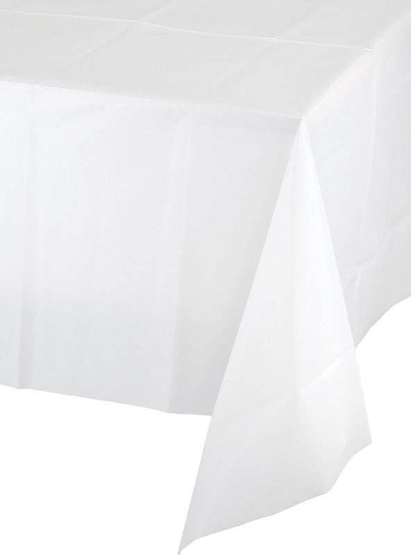White 274cm Plastic Table Cover – Main Image