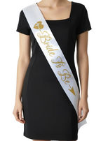 Glittery Gold and White Bride to Be Hen's Party Sash - Main Image
