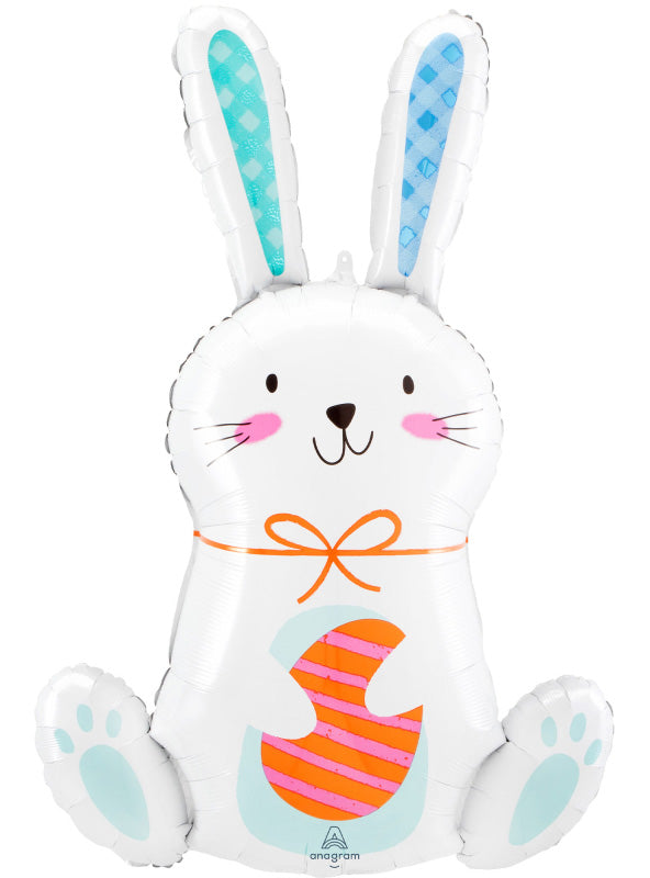 White Bunny 83cm Supershape Foil Balloon - Main Image