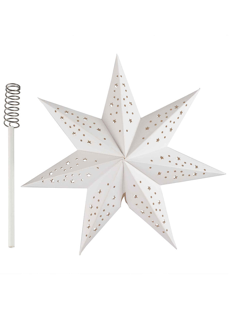 White Christmas Paper Star Christmas Tree Topper – Main Image