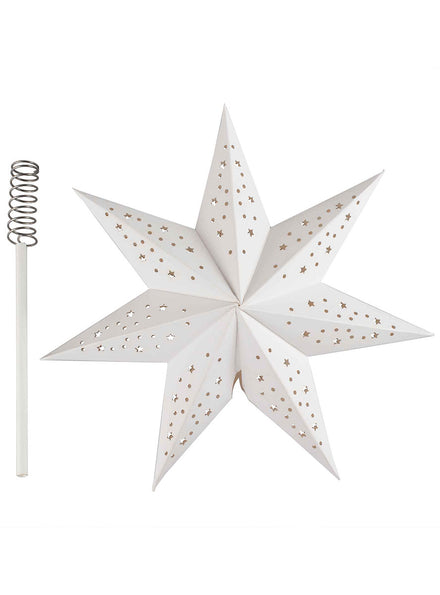 White Christmas Paper Star Christmas Tree Topper – Main Image