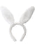 Image of Furry White Easter Bunny Ears Costume Headband