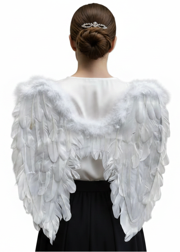 Adults White Feather 50cm Angel Costume Wings - main image