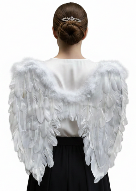 Adults White Feather 50cm Angel Costume Wings - main image