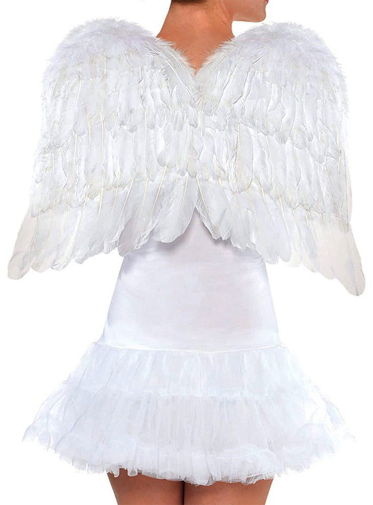 55cm White Feather Angel Wings