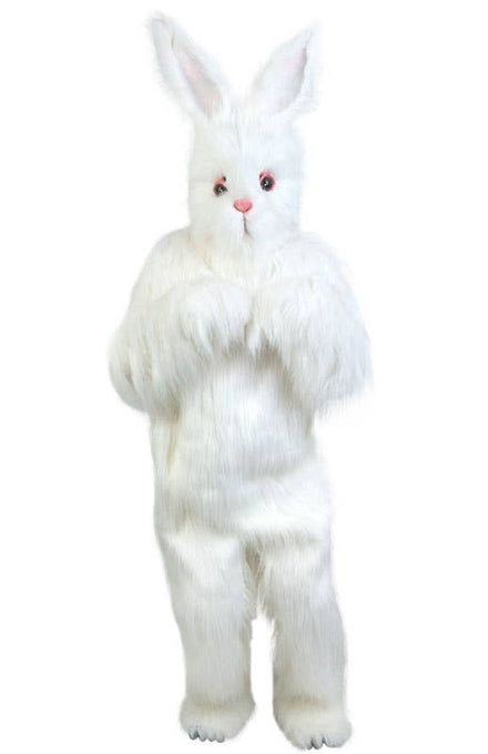 Deluxe Adults White Fluffy Easter Bunny Mascot Costume