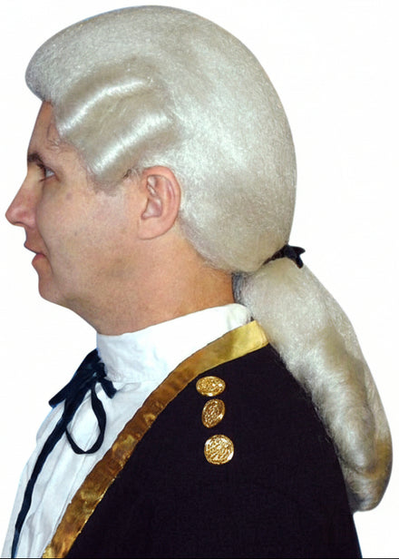 Mens White George Washington Costume Wig