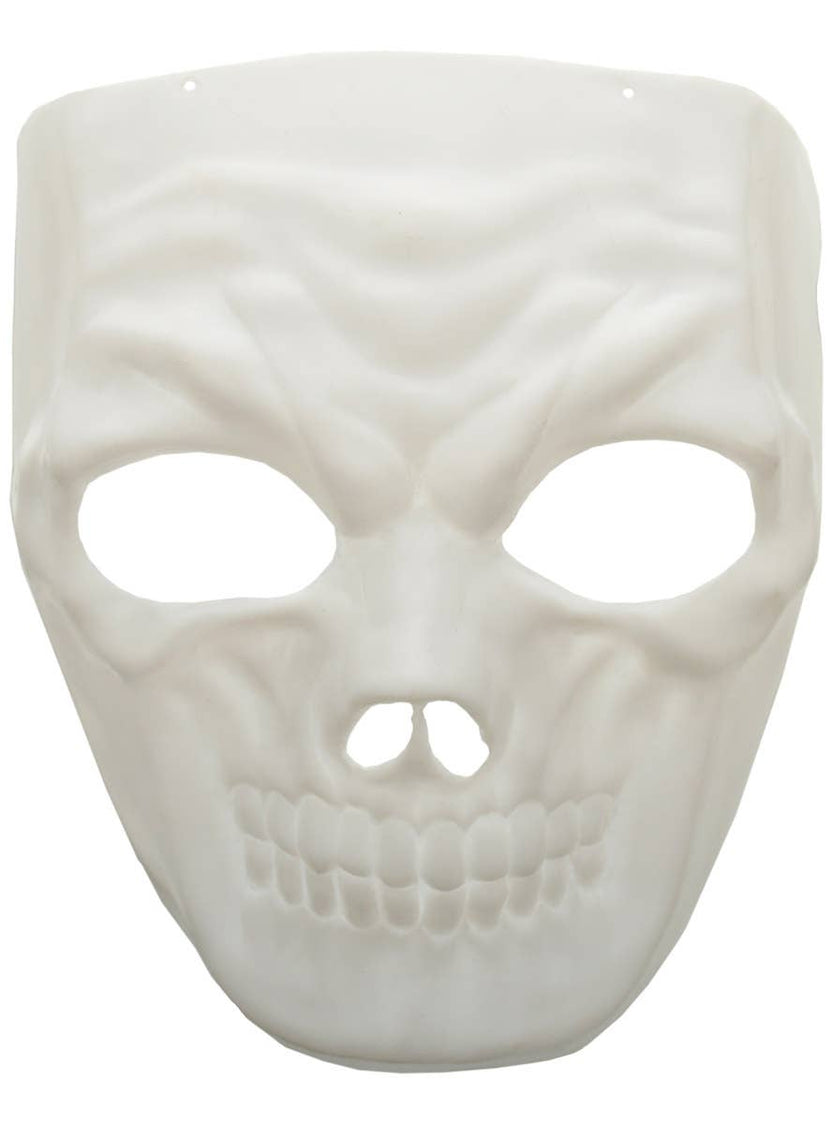 Hard Plastic White Skeleton Halloween Mask