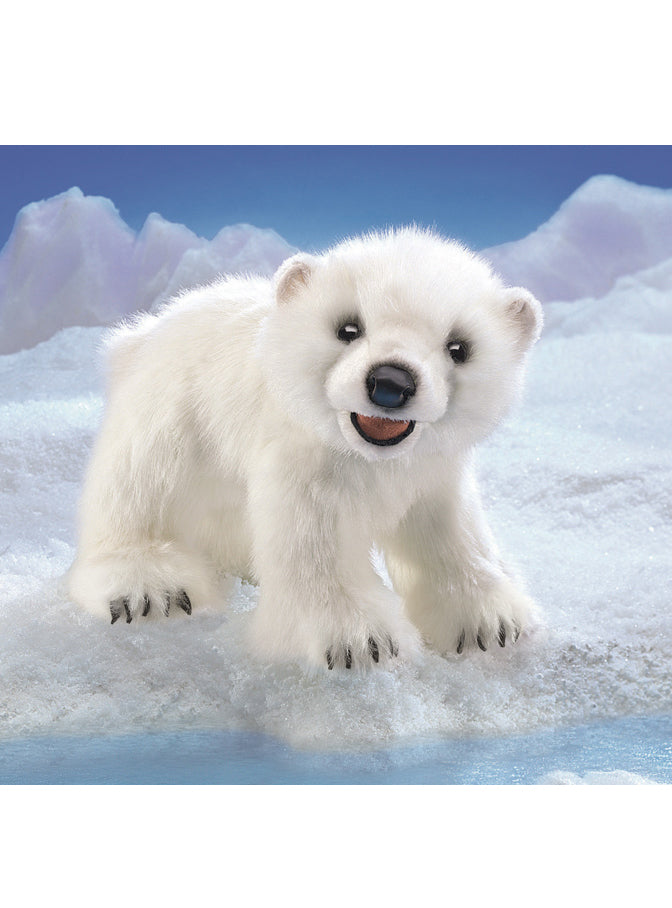 White Polar Bear Cub Puppet - Lifestyle Image