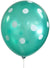 Image of Green and White Polka Dot Party Balloons 10 Pack